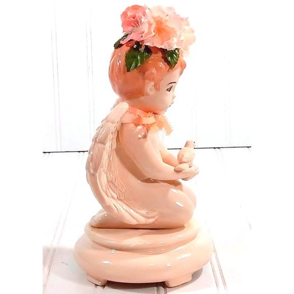 OOAK Baby Girl Angel Holding Dove Victorian Statue Cottage Shabby Chic Decor - Picture 15 of 15